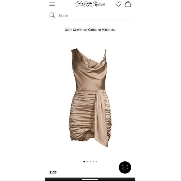 New Lavish Alice | Satin Cowl Neck Gathered Minidress in Bronze - Picture 3 of 14